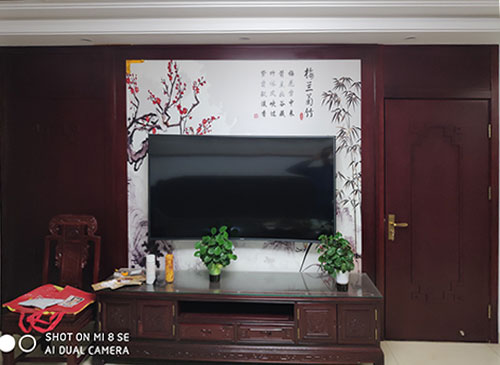 渝中中式家庭装修电视柜效果展示