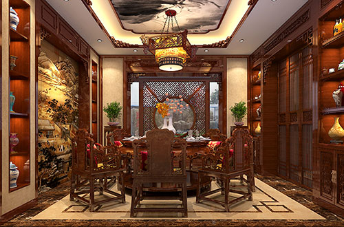 渝中温馨雅致的古典中式家庭装修设计效果图